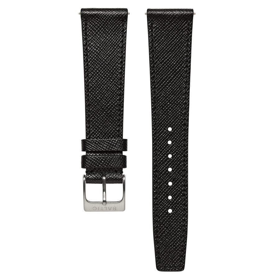 correa cosida negra saffiano - baltic watches