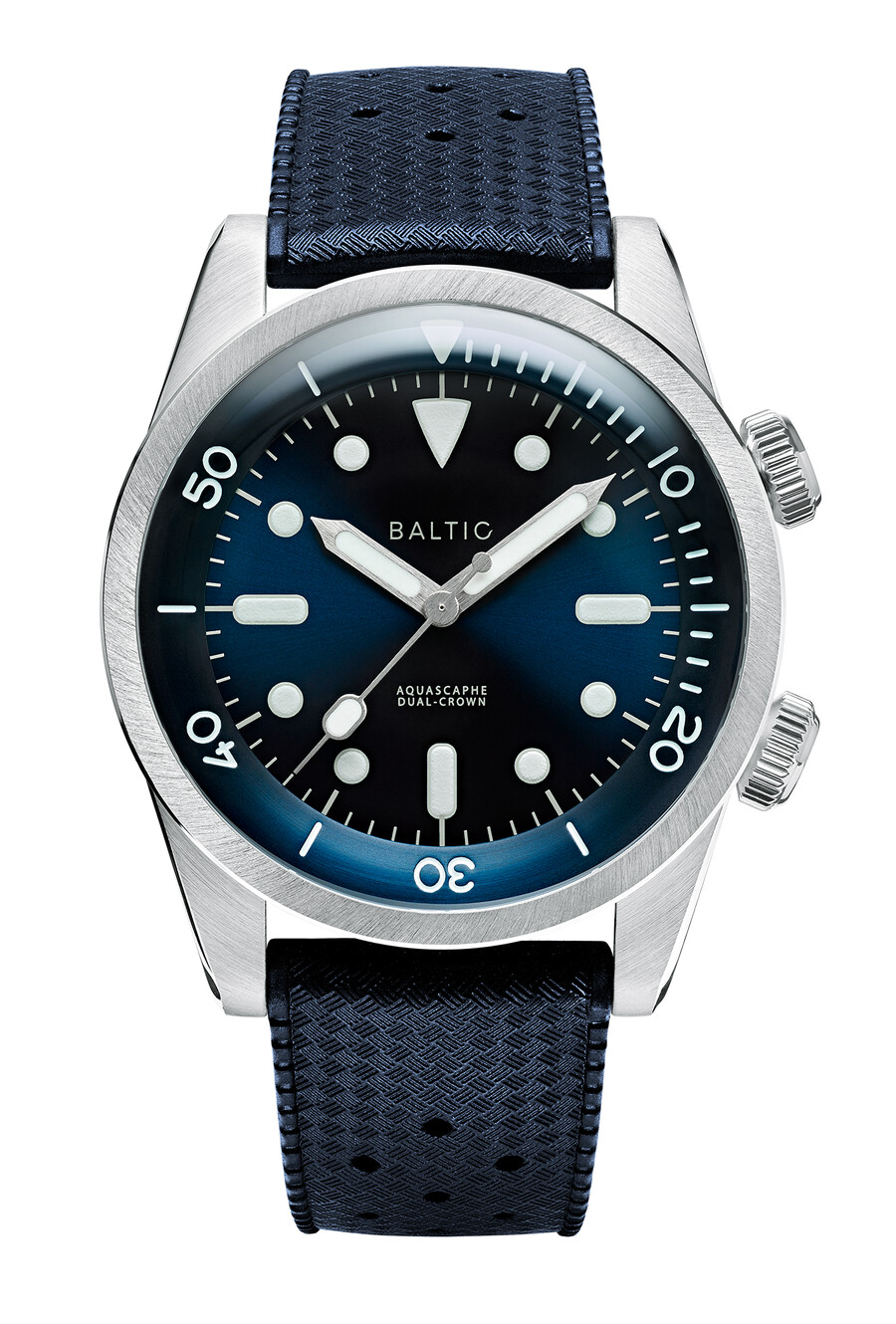 aquascaphe doble corona azul - relojes bálticos