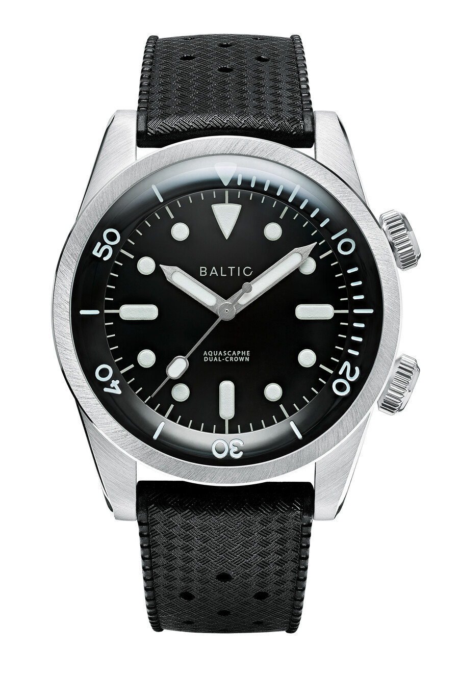 aquascaphe doble corona negro - relojes bálticos
